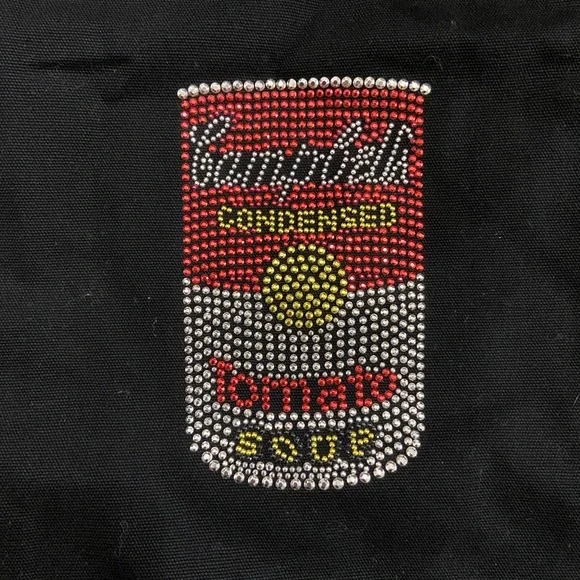NWOT Vintage Campbell Soup Black Tote Bag with Decorative Can Motif - Picture 6 of 7
